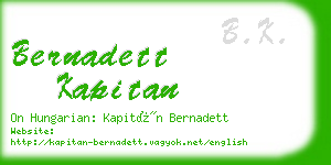 bernadett kapitan business card